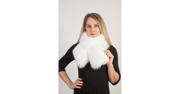 Sciarpa Donna In Vera Pelliccia Di Volpe Naturale - Calda E Di Lusso Per Inverno